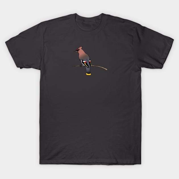 Bohemian Waxwing T-Shirt by Feathered Focus